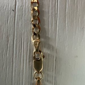 14k gold flat curb chain 16 inches long